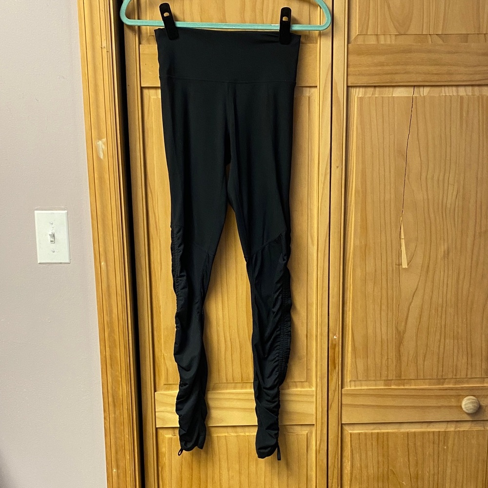 Fabletics Black Leggings with Ruched Detail